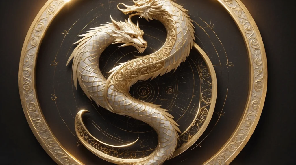 The Sacred Serpent: S as Symbol of Wisdom and Mystery Mystical serpent in S-shape surrounded by ancient symbols and alchemical signs