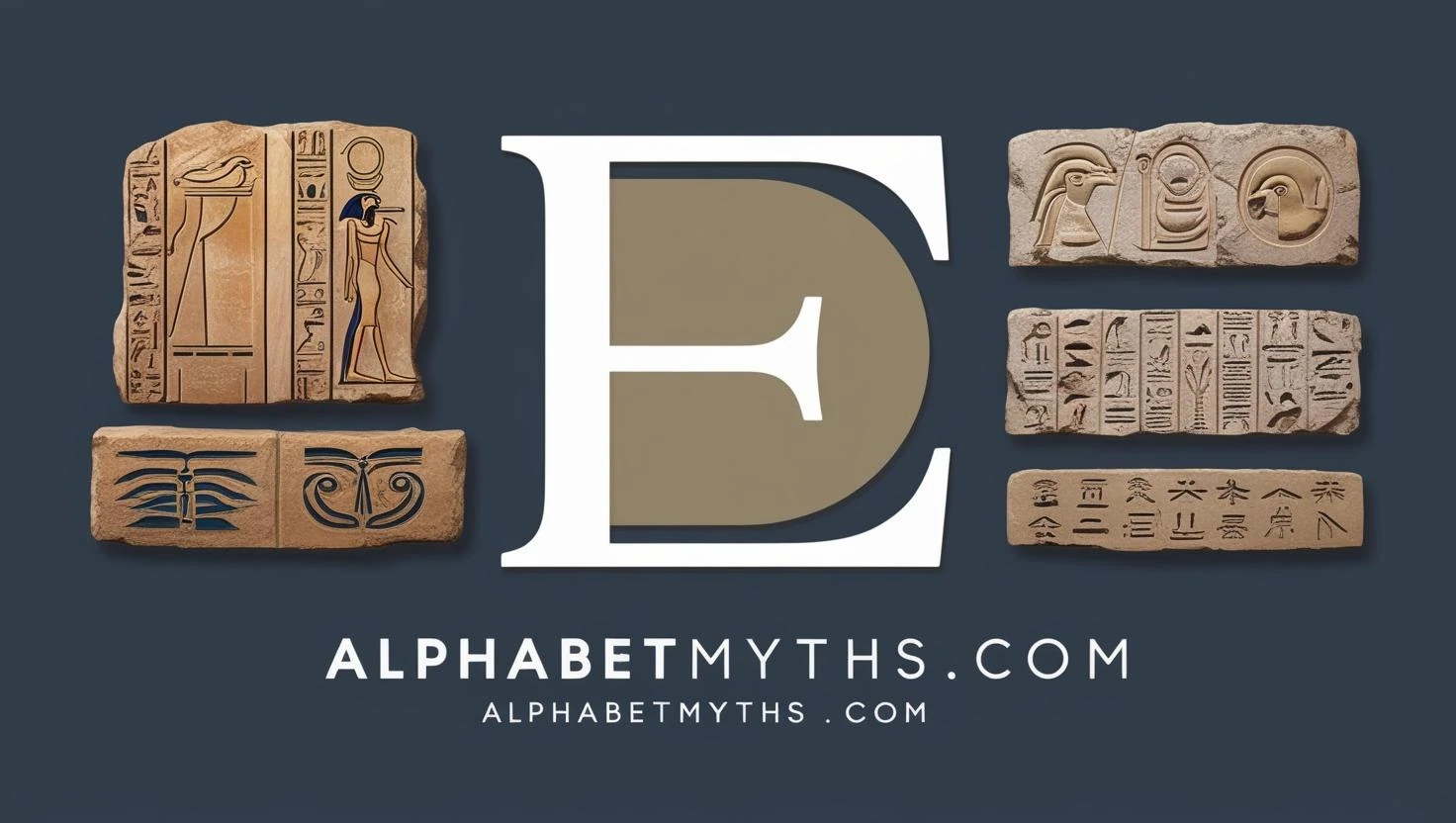 The letter E in ancient hieroglyphics and modern art.